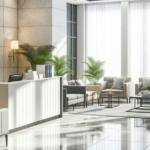 Professional office lobby, featuring a clean, organized space with modern decor and a welcoming atmosphere.